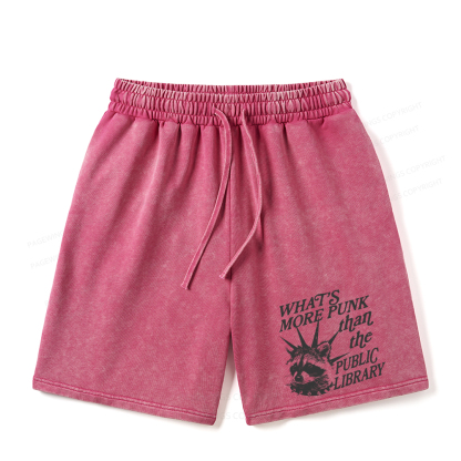Pagewings What’s More Punk Than The Public Library Unisex Washed Shorts