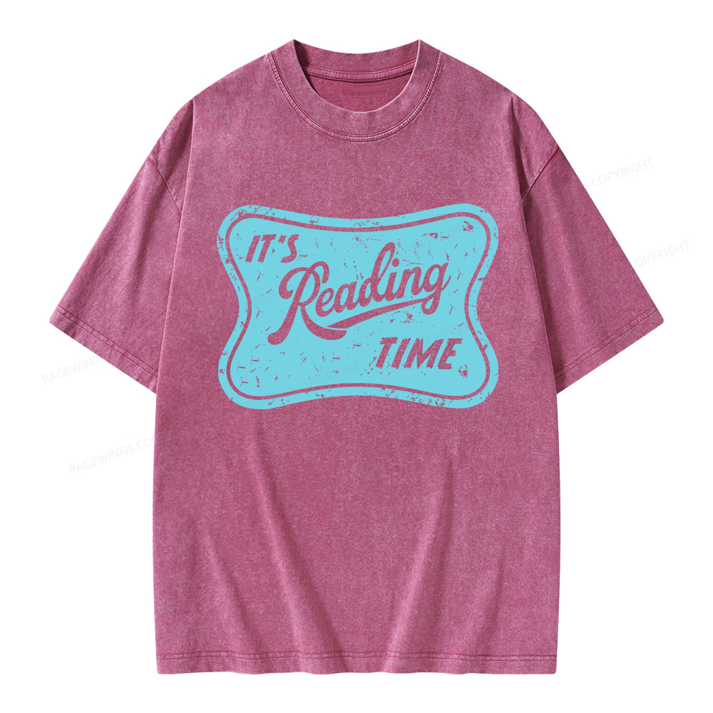 Pagewings It’s Reading Time Unisex Washed T-shirt