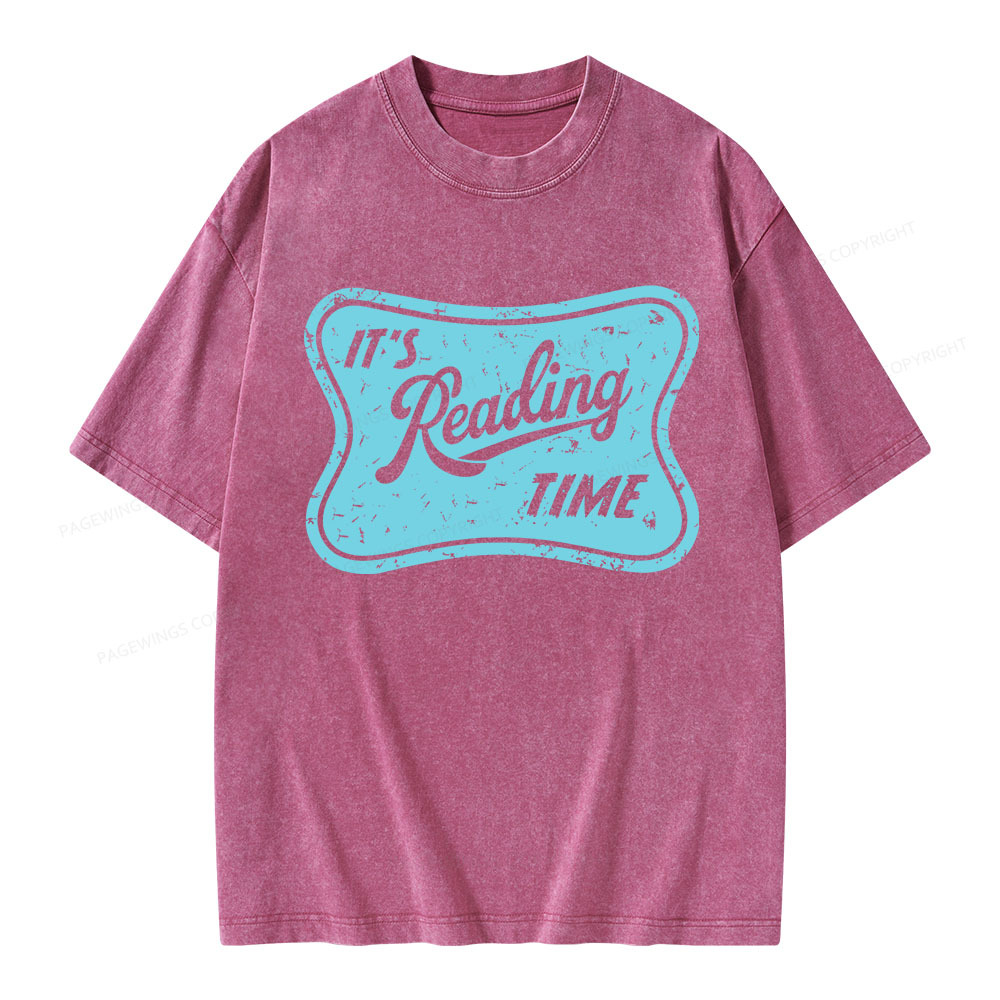 Pagewings It’s Reading Time Unisex Washed T-shirt