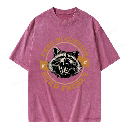 Pagewings Free Societies Read Freely Unisex Washed T-shirt
