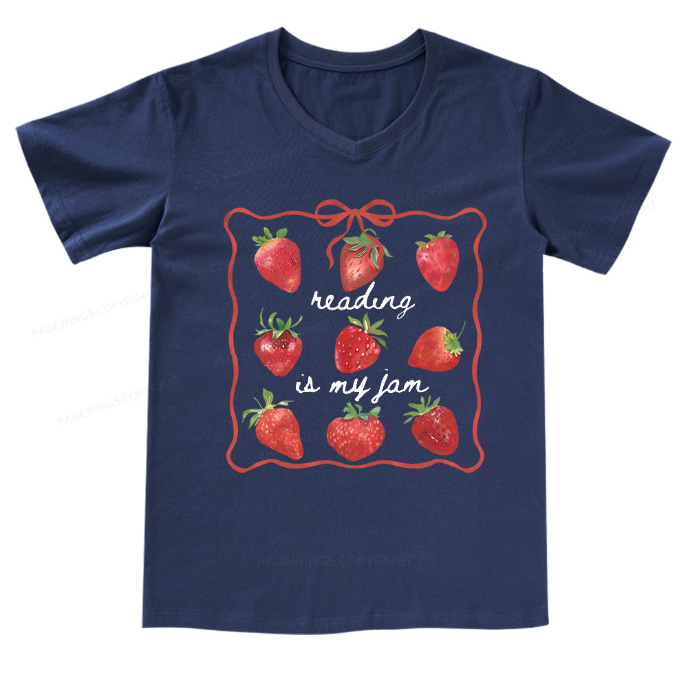 Pagewings Reading Is My Jam V-neck T-shirt
