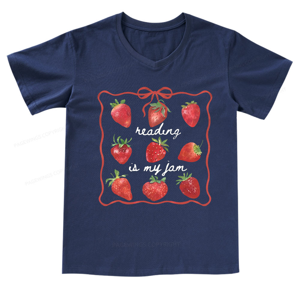 Pagewings Reading Is My Jam V-neck T-shirt