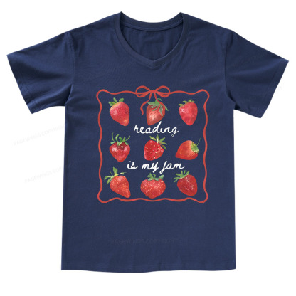 Pagewings Reading Is My Jam V-neck T-shirt