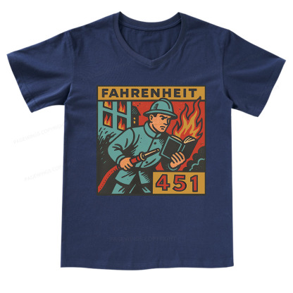 Pagewings Literature 451 V-neck T-shirt