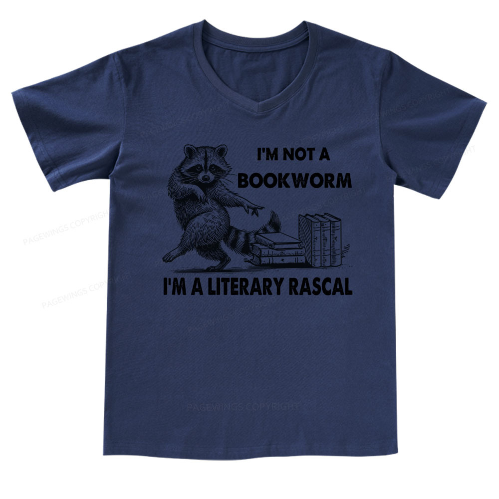 Pagewings I'm Not A Bookworm I'm A Literary Rascal V-neck T-shirt