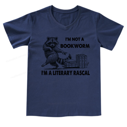 Pagewings I'm Not A Bookworm I'm A Literary Rascal V-neck T-shirt