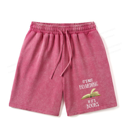 Pagewings It's Not Hoarding If It's Books Unisex Washed Shorts