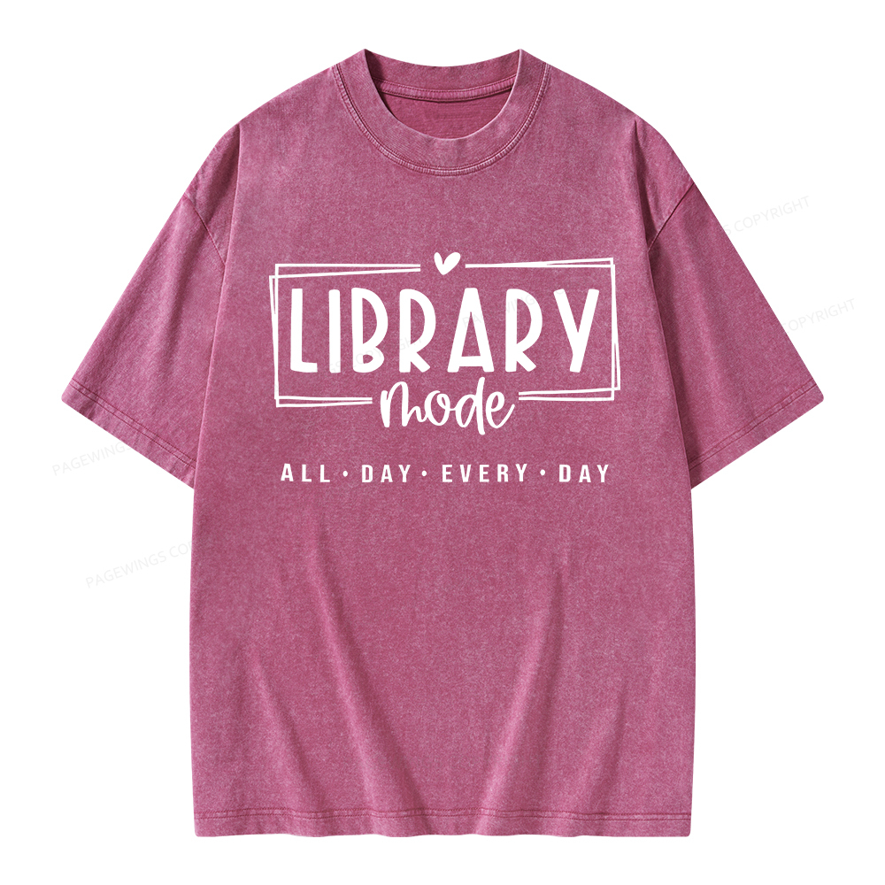 Pagewings Library Mode Unisex Washed T-shirt