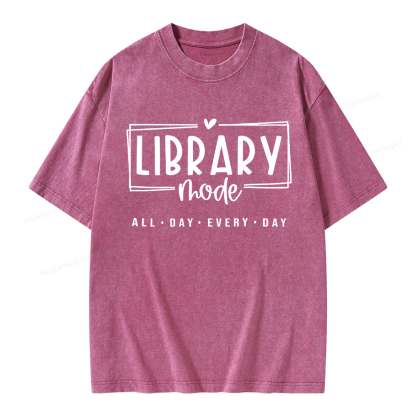 Pagewings Library Mode Unisex Washed T-shirt
