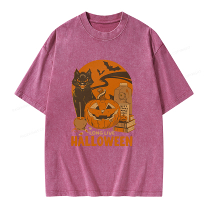 Pagewings Long Live Halloween Unisex Washed T-shirt