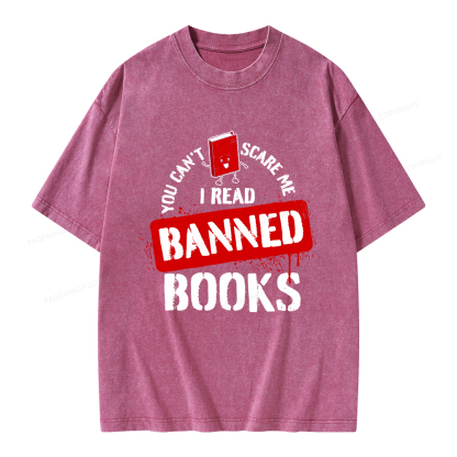 Pagewings You Can't Scare Me I Read Banned Books Unisex Washed T-shirt