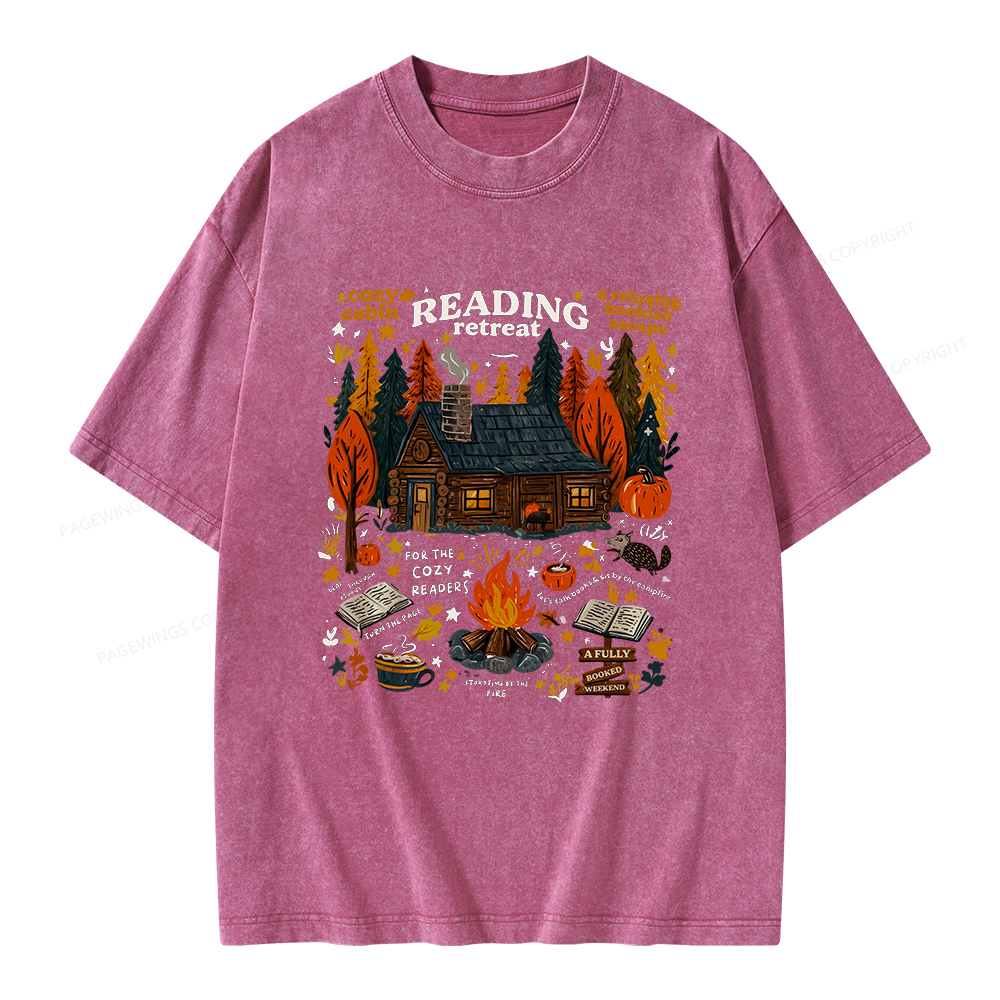 Pagewings Reading Retreat Unisex Washed T-shirt