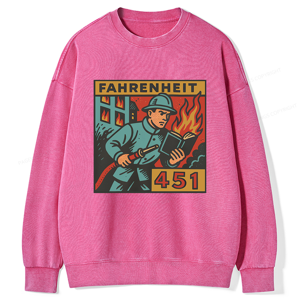 Pagewings Literature 451 Unisex Washed Sweatshirt