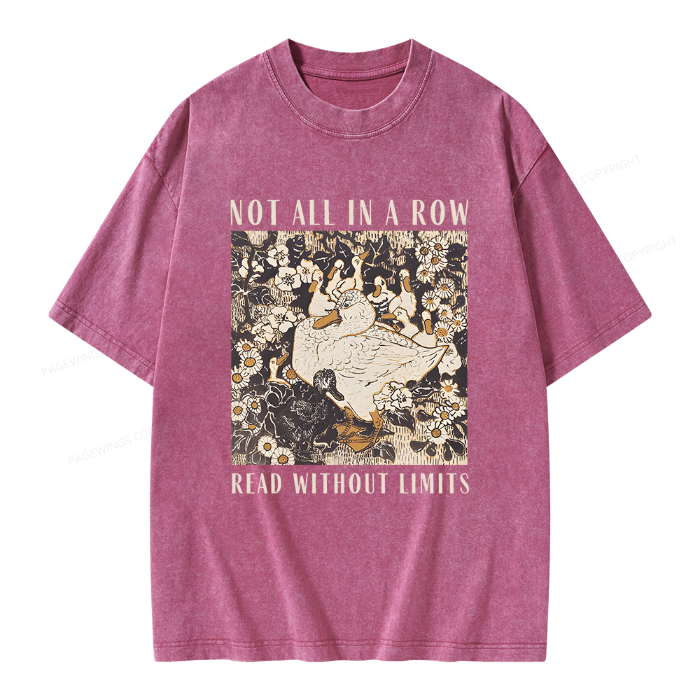Pagewings Not All In A Row Read Without Limits Unisex Washed T-shirt