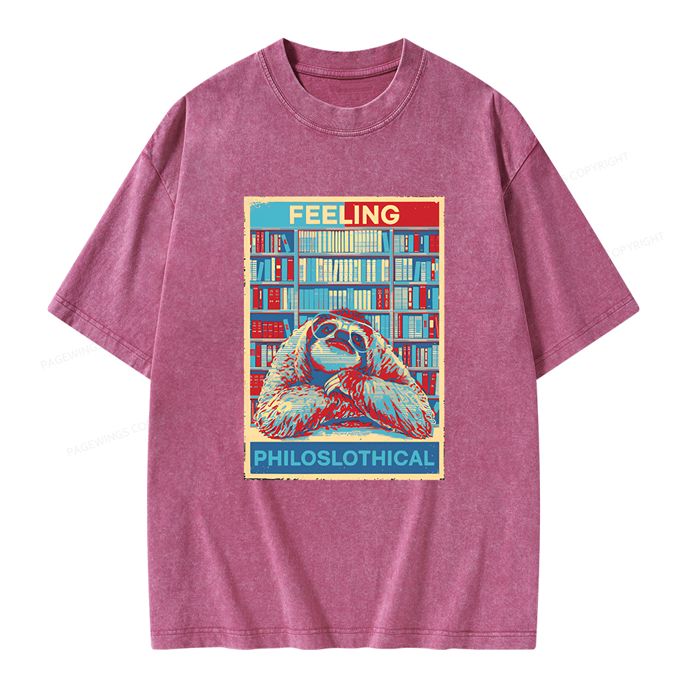 Pagewings Feeling Philoslothical Unisex Washed T-shirt