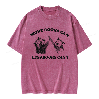 Pagewings More Books Can Less Books Can't Unisex Washed T-shirt