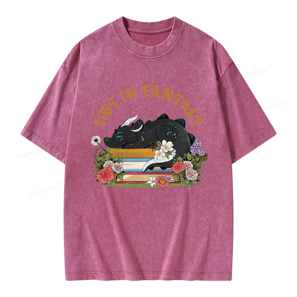 Pagewings Lost In Fantasy Unisex Washed T-shirt