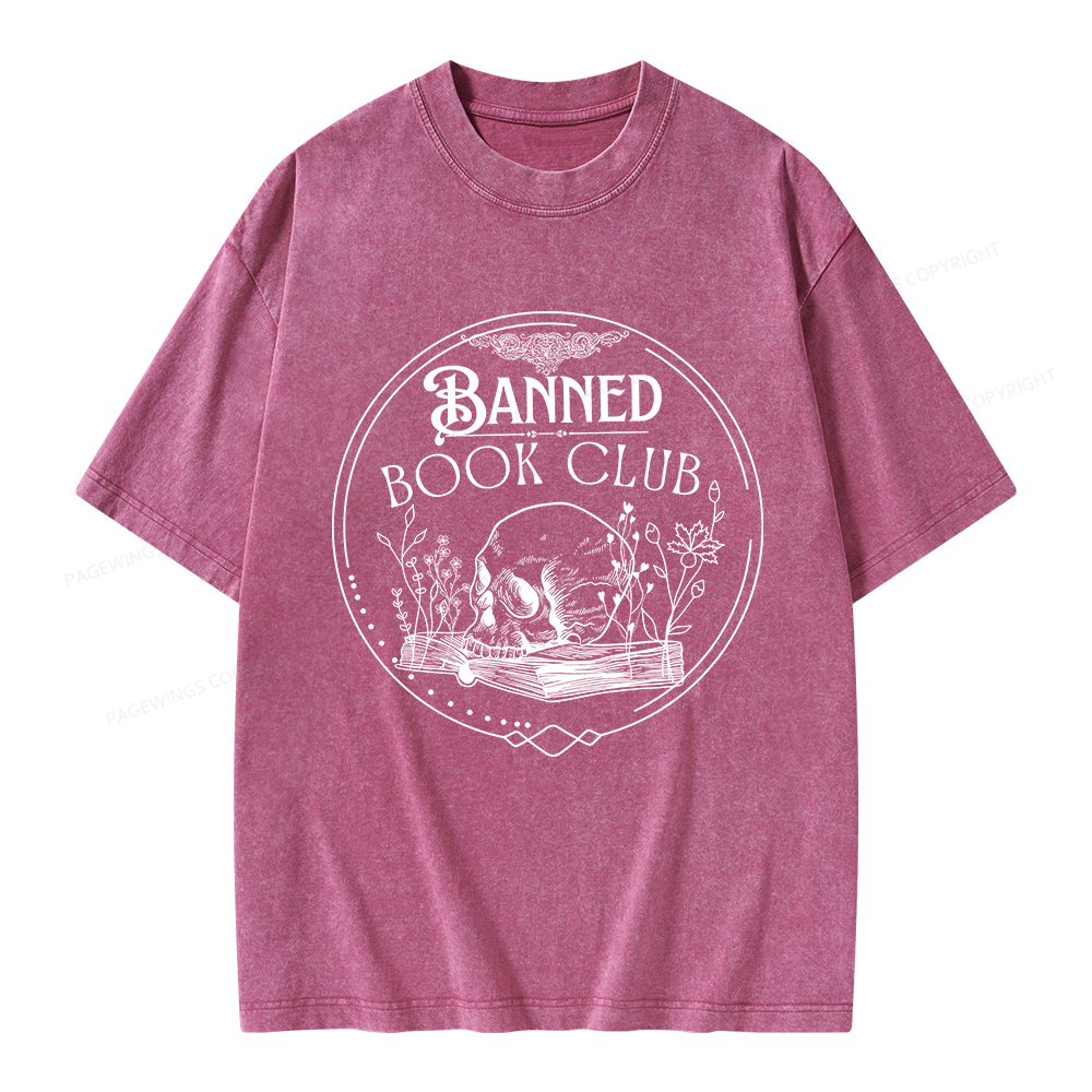 Pagewings Banned Book Club Unisex Washed T-shirt