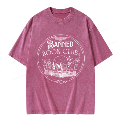 Pagewings Banned Book Club Unisex Washed T-shirt