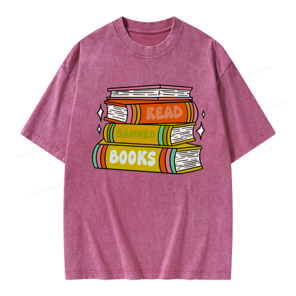 Pagewings Read Banned Books Unisex Washed T-shirt