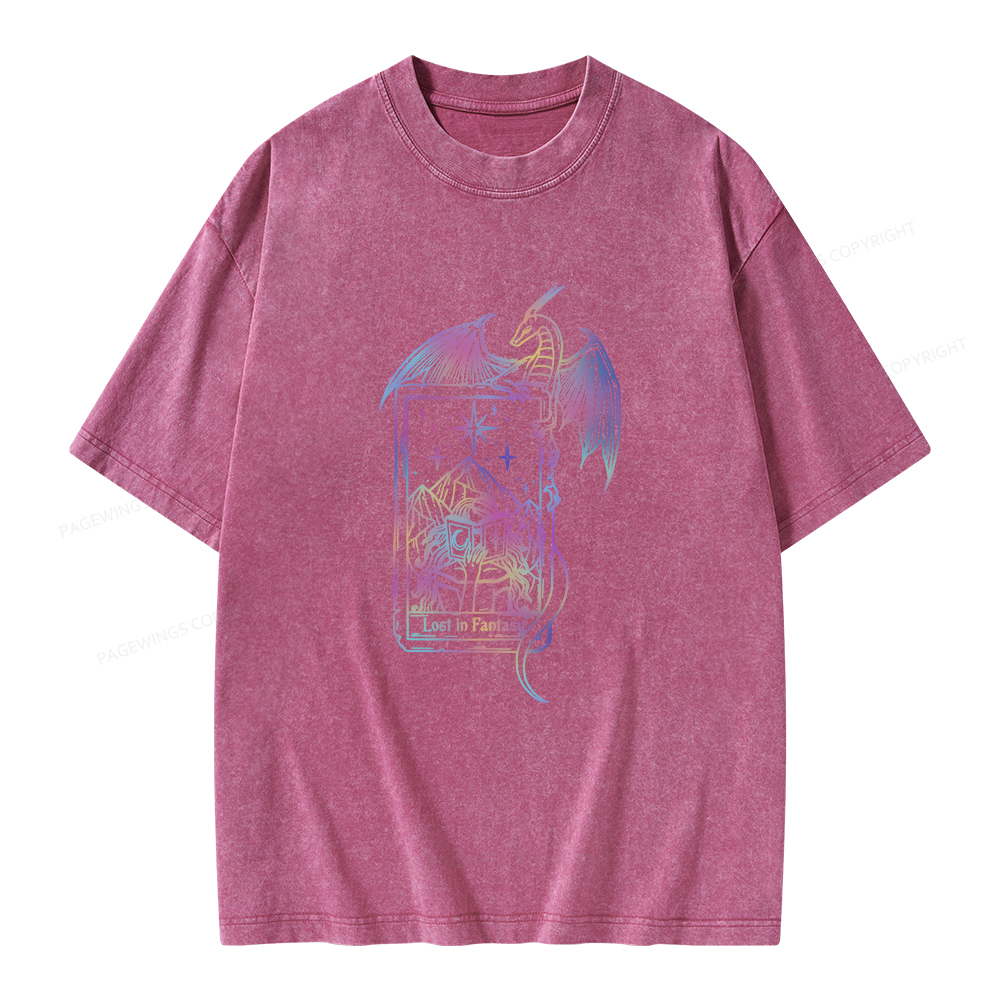 Pagewings Lost In Fantasy Unisex Washed T-shirt