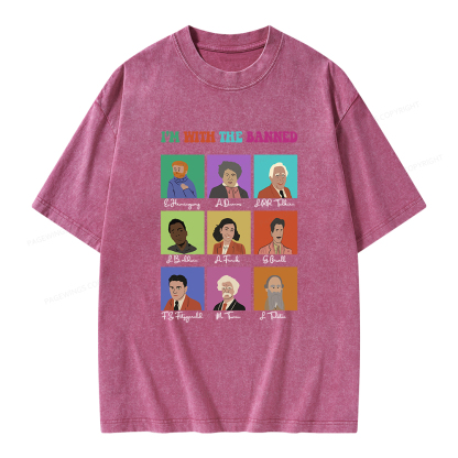 Pagewings I'm With The Banned Unisex Washed T-shirt