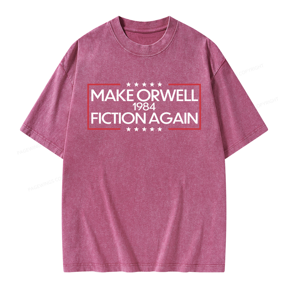 Pagewings Make Orwell Fiction Again Unisex Washed T-shirt