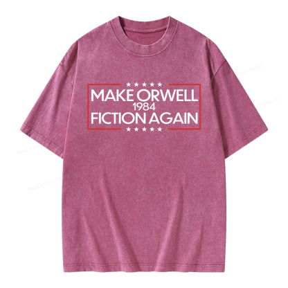 Pagewings Make Orwell Fiction Again Unisex Washed T-shirt