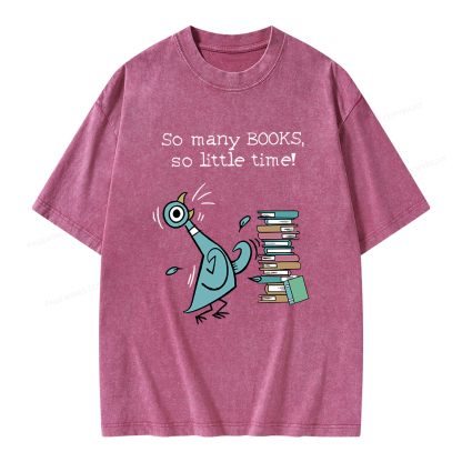 Pagewings So Many Books So Little Time Unisex Washed T-shirt