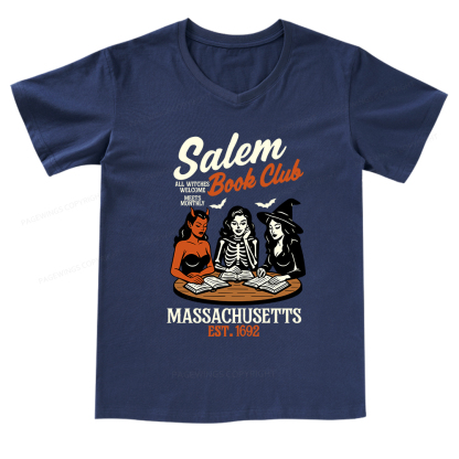 Pagewings Salem Book Club V-neck T-shirt