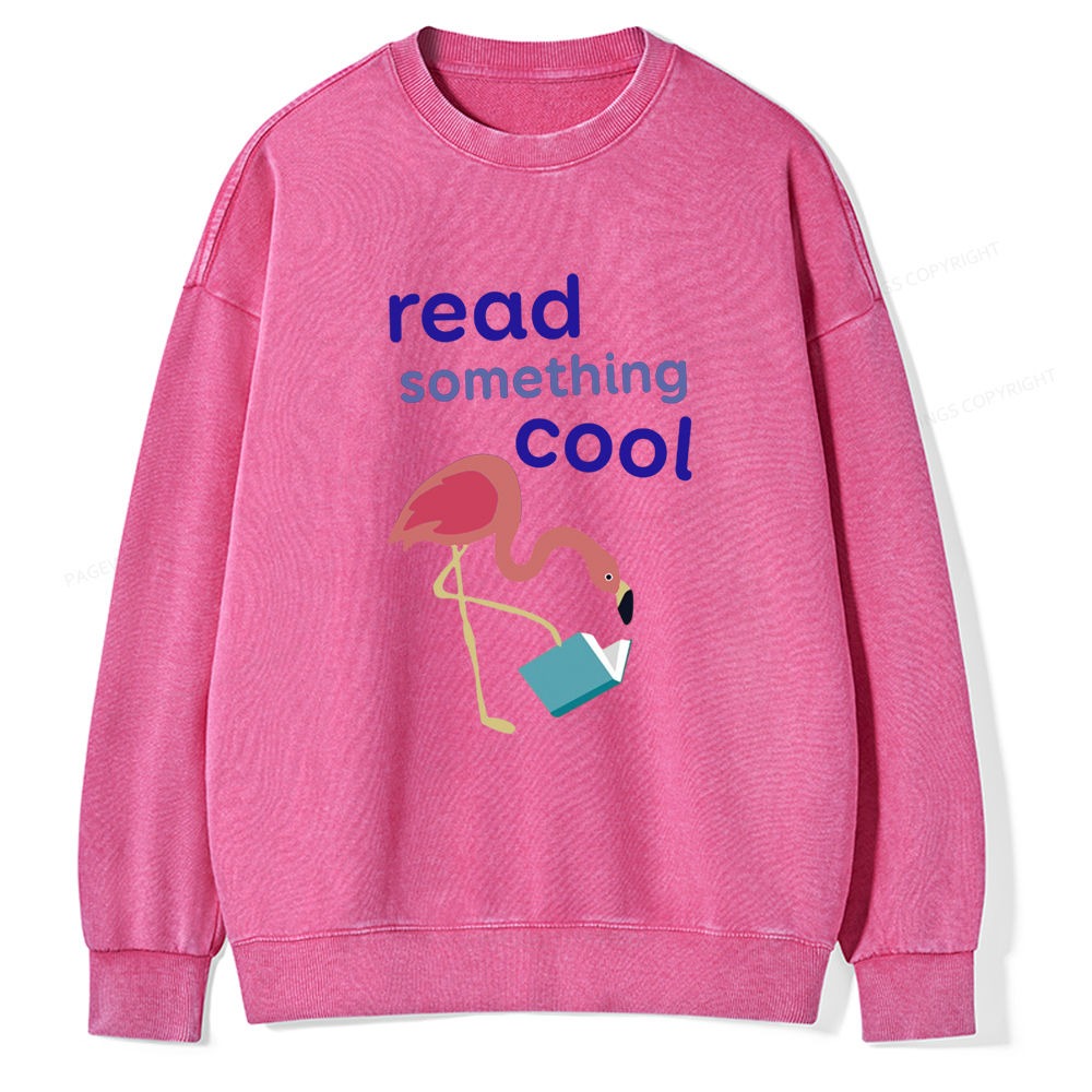 Pagewing Reading Something Cool Tee Unisex Washed Sweatshirt