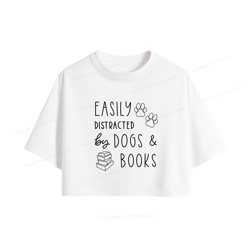 Pagewings Dogs And Books Women Crop Tops