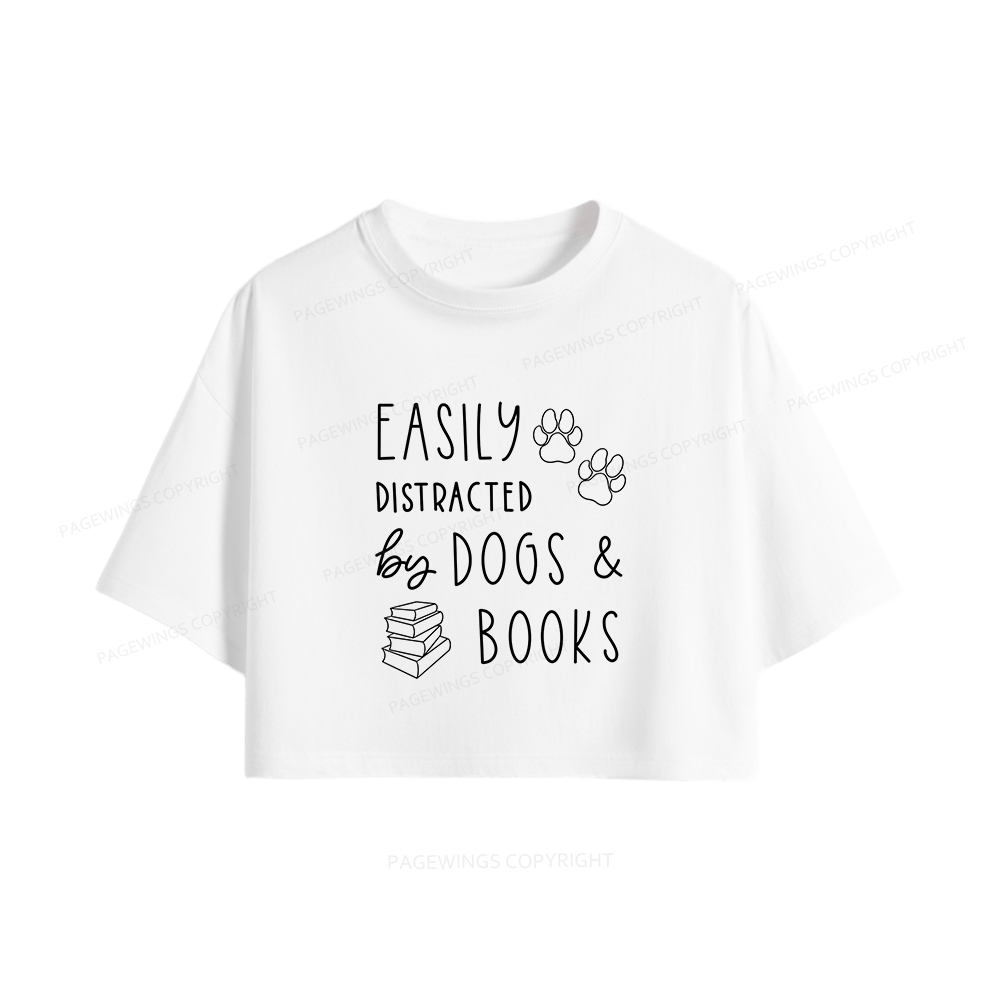 Pagewings Dogs And Books Women Crop Tops