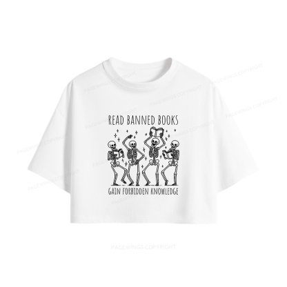 Pagewings Reading Books Tee Book Lover Gift Women Crop Tops