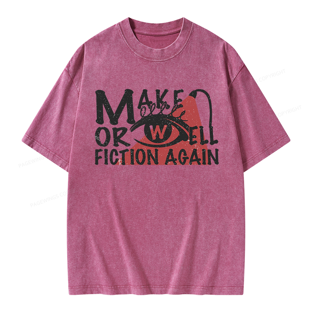 Pagewings Make Orwell Fiction Again Unisex Washed T-shirt