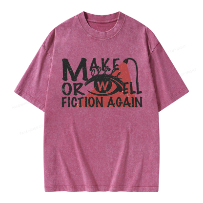 Pagewings Make Orwell Fiction Again Unisex Washed T-shirt