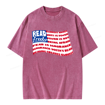 Pagewings Read Freely Empathy Unites Unisex Washed T-shirt