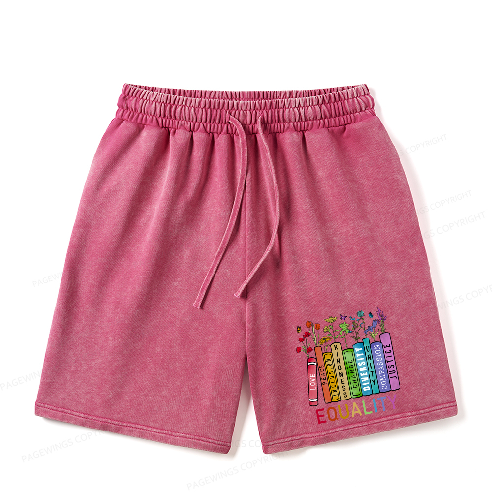 Pagewings Equal Rights Unisex Washed Shorts