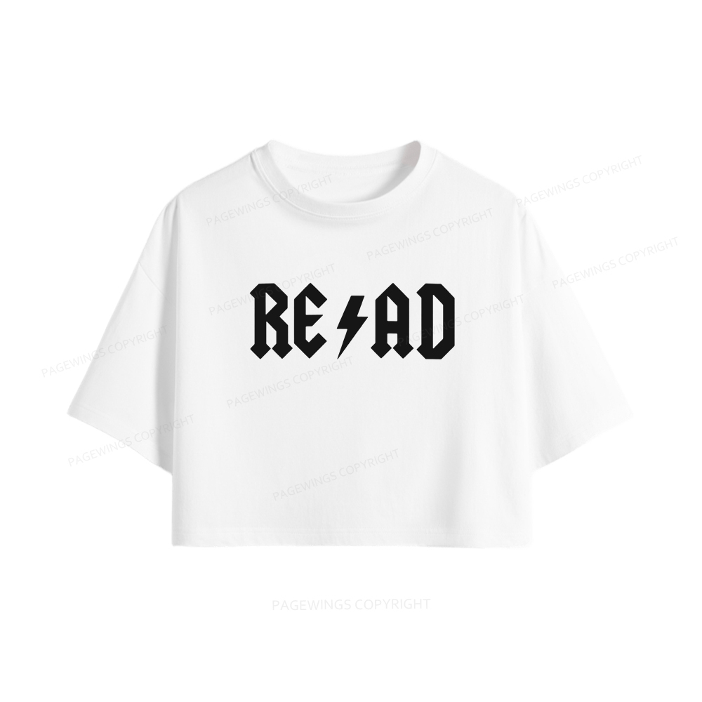 Pagewings Read Back In The Library Women Crop Tops