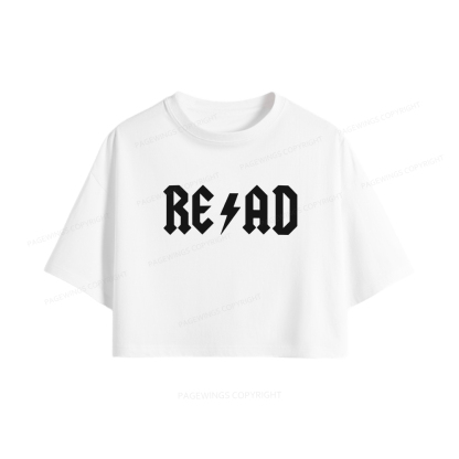 Pagewings Read Back In The Library Women Crop Tops