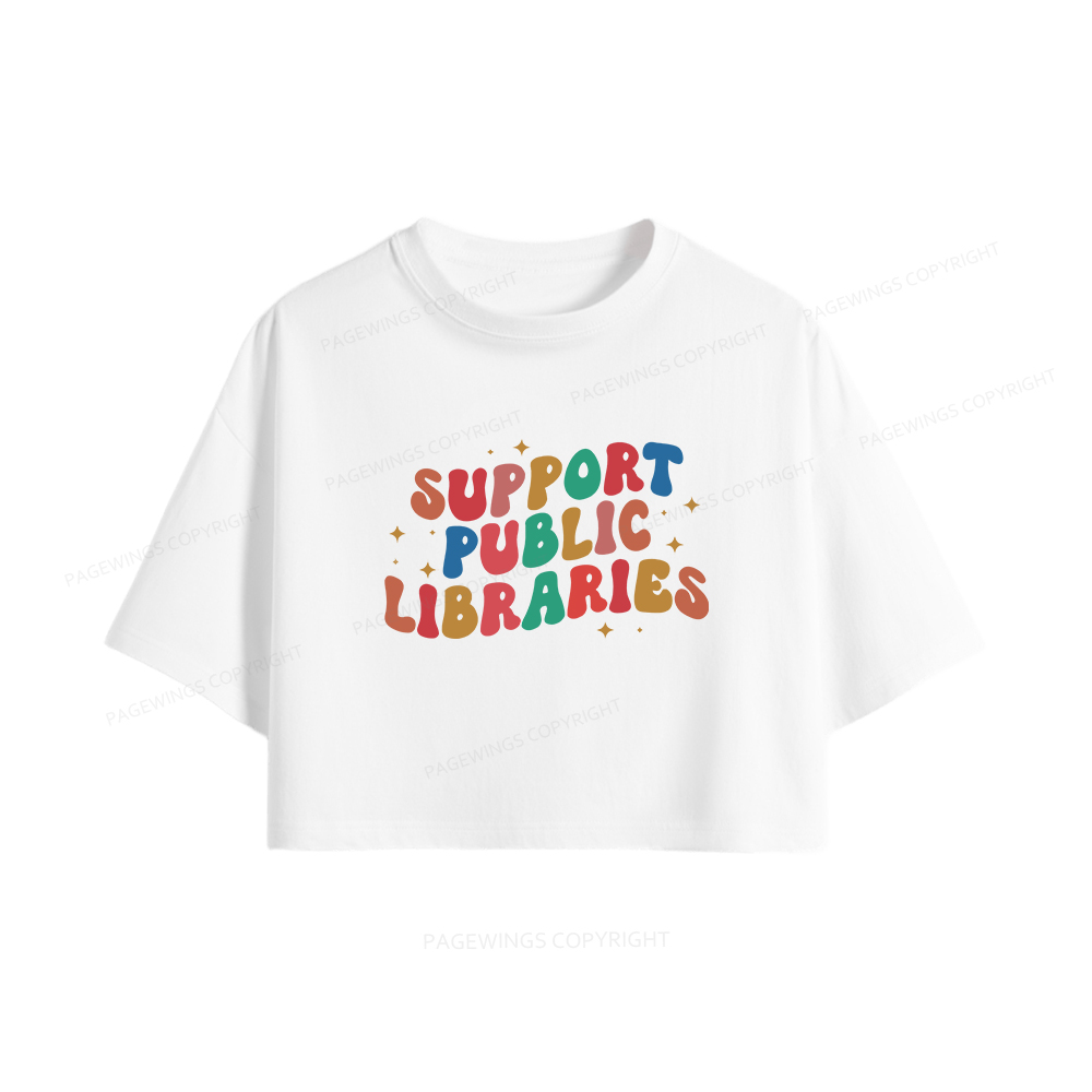 Pagewings Public Library Women Crop Tops