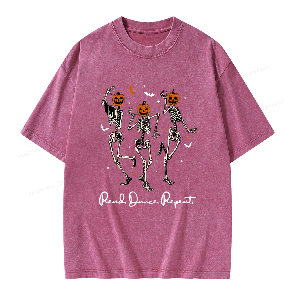 Pagewings Read Dance Repeat Unisex Washed T-shirt