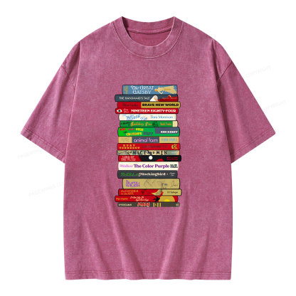Pagewings Classic Banned Books Unisex Washed T-shirt