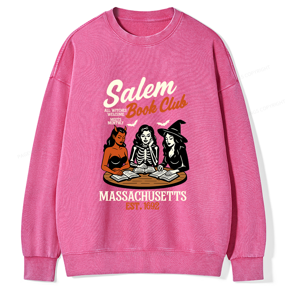 Pagewings Salem Book Club Unisex Washed Sweatshirt