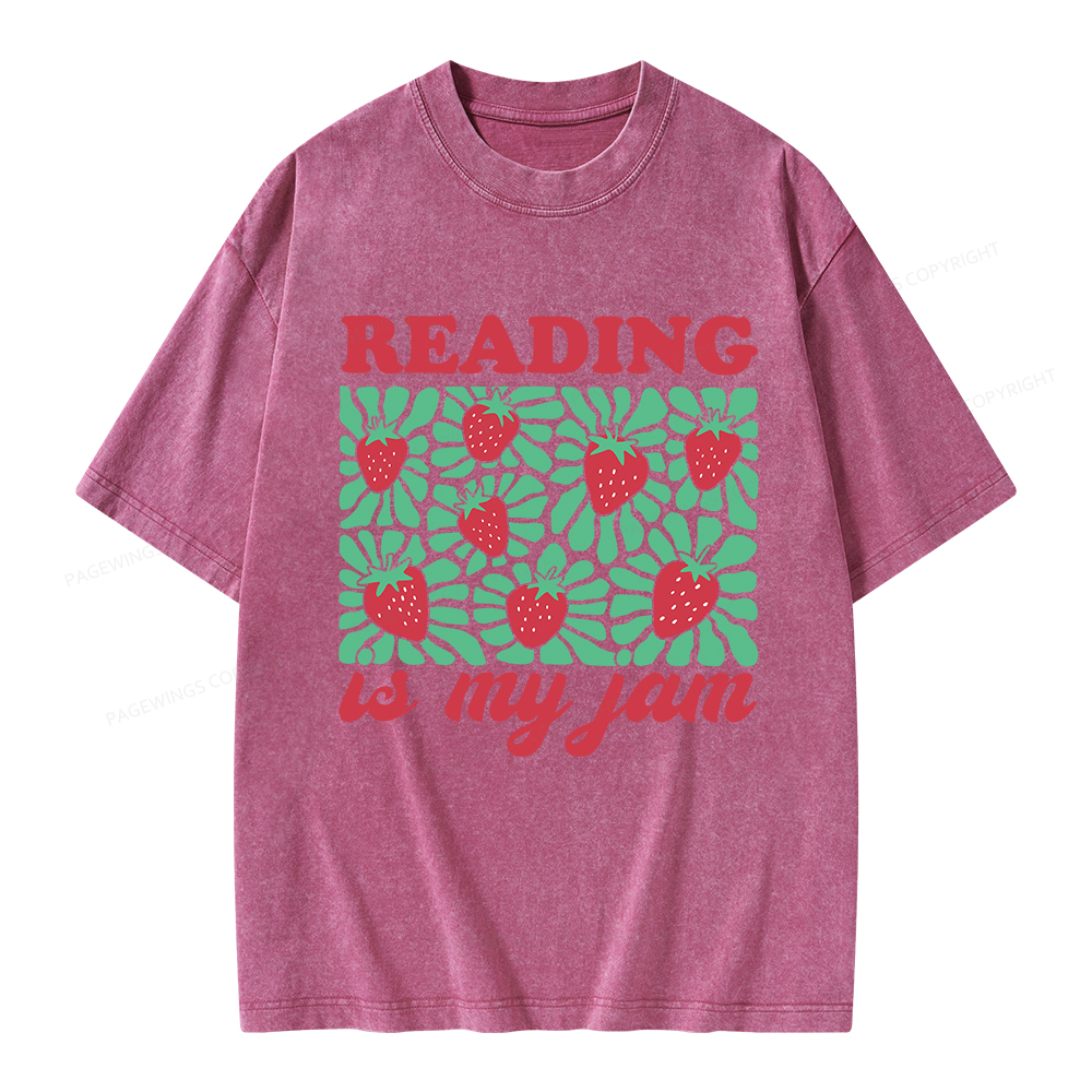 Pagewings Reading Is My Jam Unisex Washed T-shirt