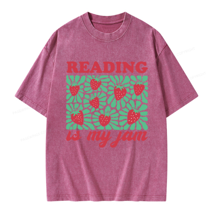 Pagewings Reading Is My Jam Unisex Washed T-shirt