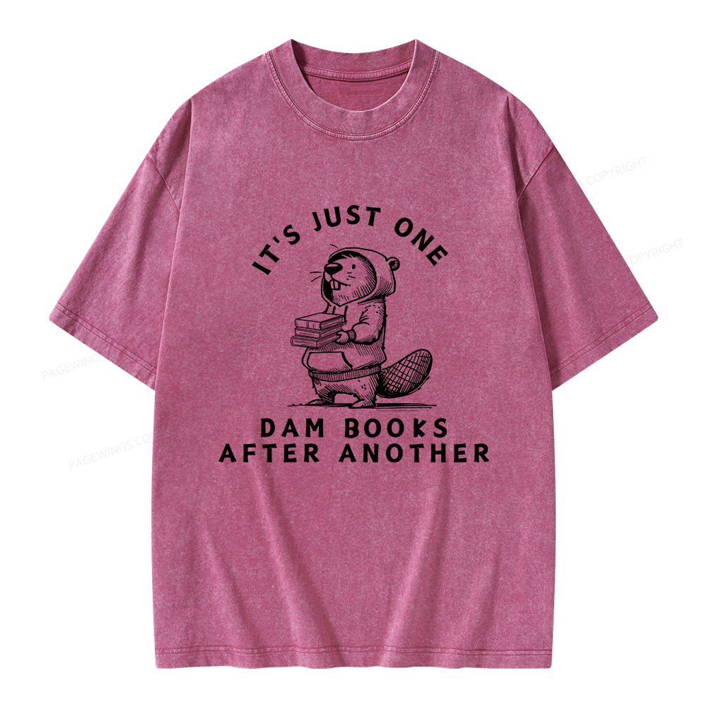 Pagewings It’s Just One Dam Books After Another Unisex Washed T-shirt