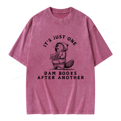 Pagewings It’s Just One Dam Books After Another Unisex Washed T-shirt