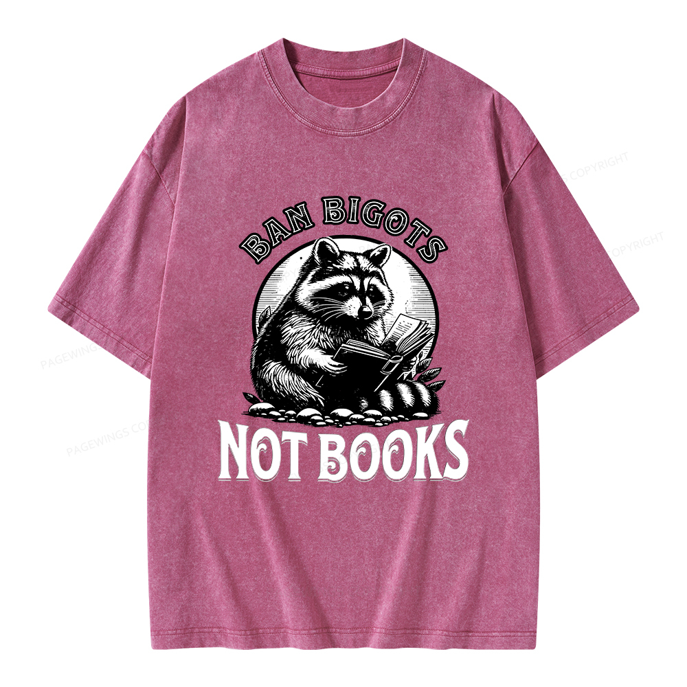 Pagewings Ban Bigots Not Books Unisex Washed T-shirt