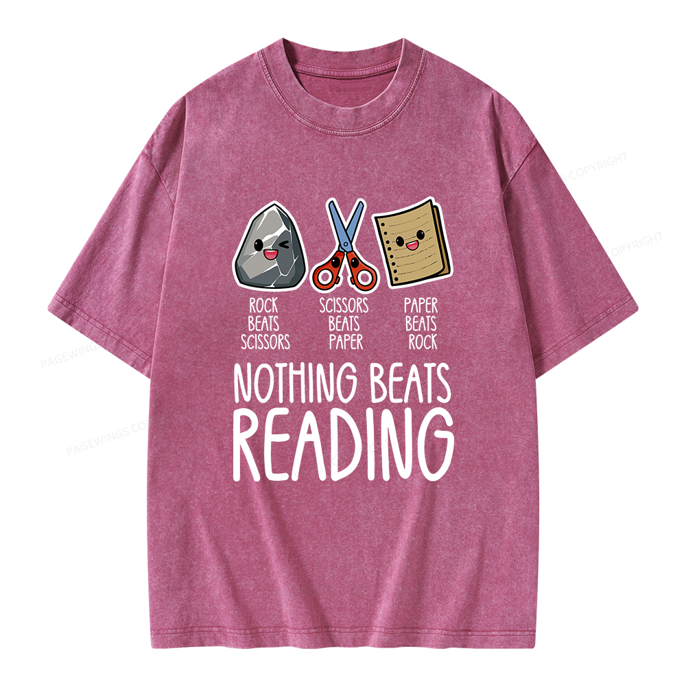 Pagewings Nothing Beats Reading Unisex Washed T-shirt